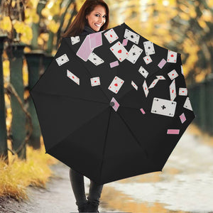 Falling Casino Card Print Foldable Umbrella