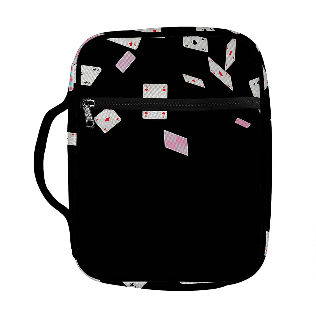 Falling Casino Card Print Front Pocket Bible Bag