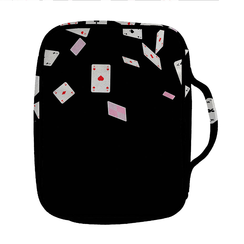 Falling Casino Card Print Front Pocket Bible Bag