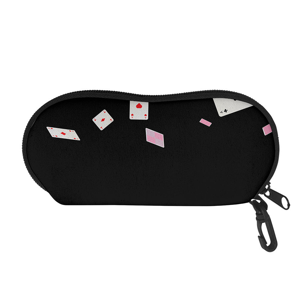 Falling Casino Card Print Glasses Case