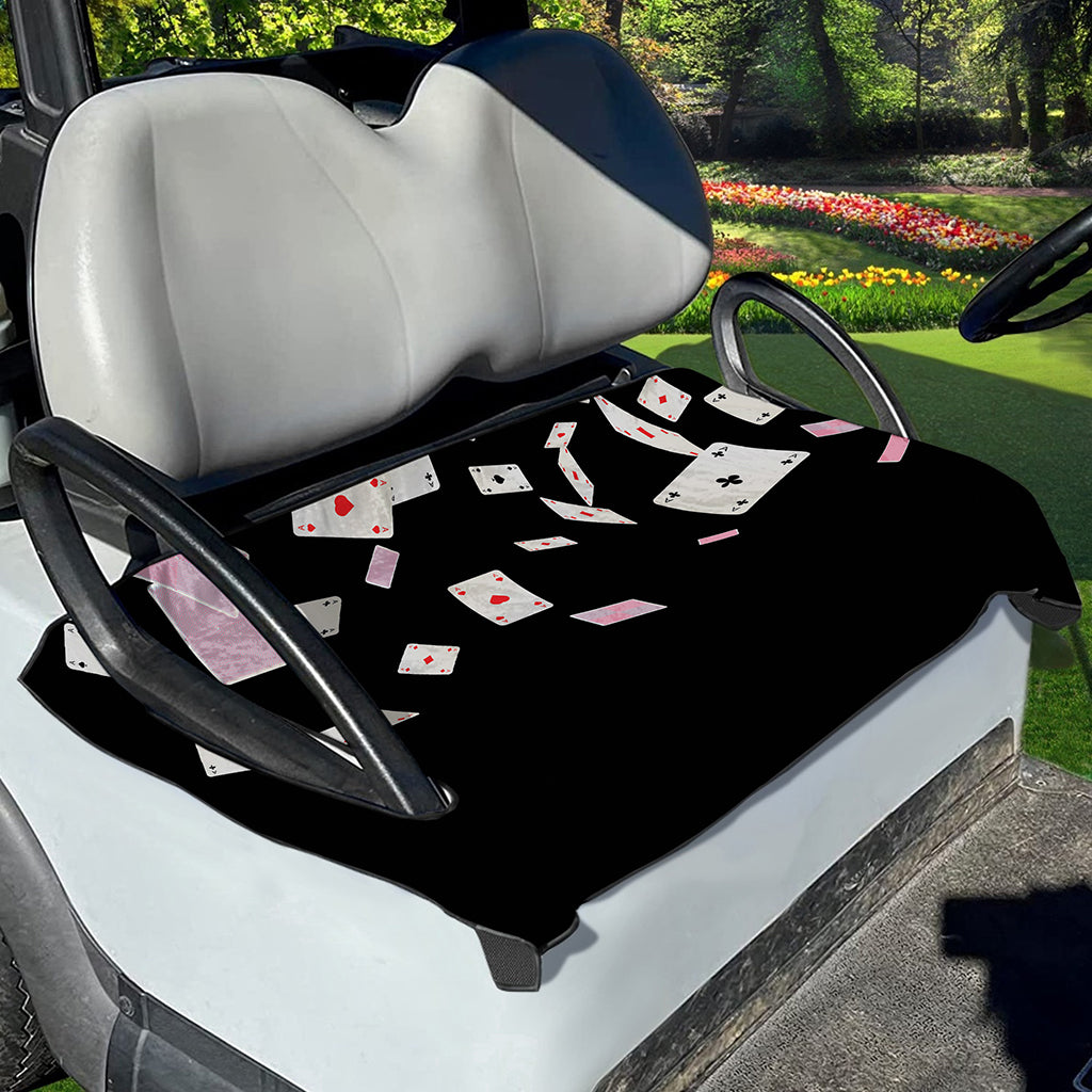 Falling Casino Card Print Golf Cart Seat Cover
