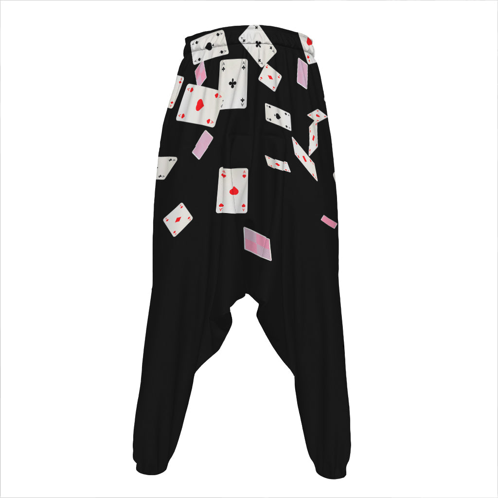 Falling Casino Card Print Hammer Pants