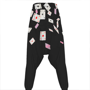 Falling Casino Card Print Hammer Pants