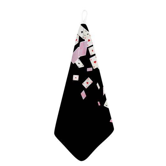 Falling Casino Card Print Hand Towel