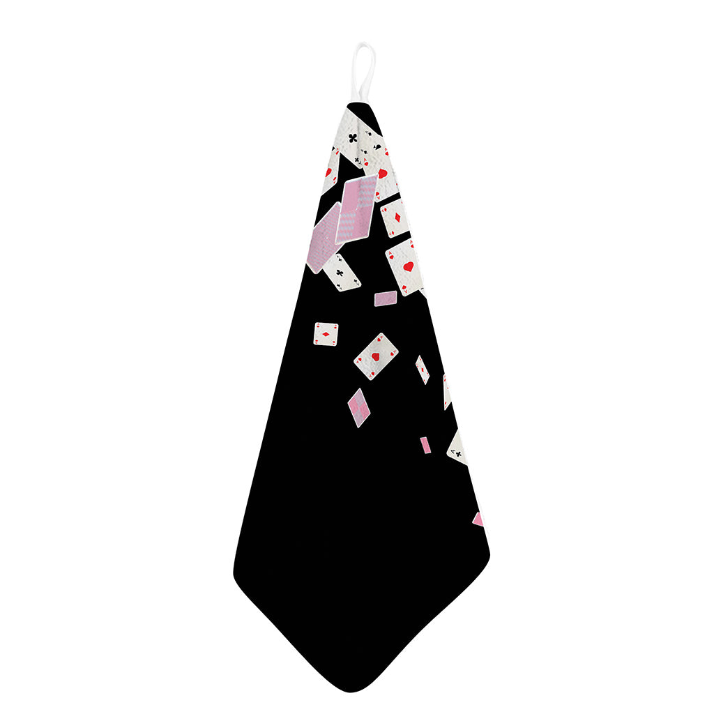 Falling Casino Card Print Hand Towel