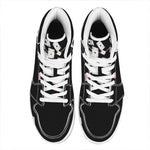 Falling Casino Card Print High Top Leather Sneakers