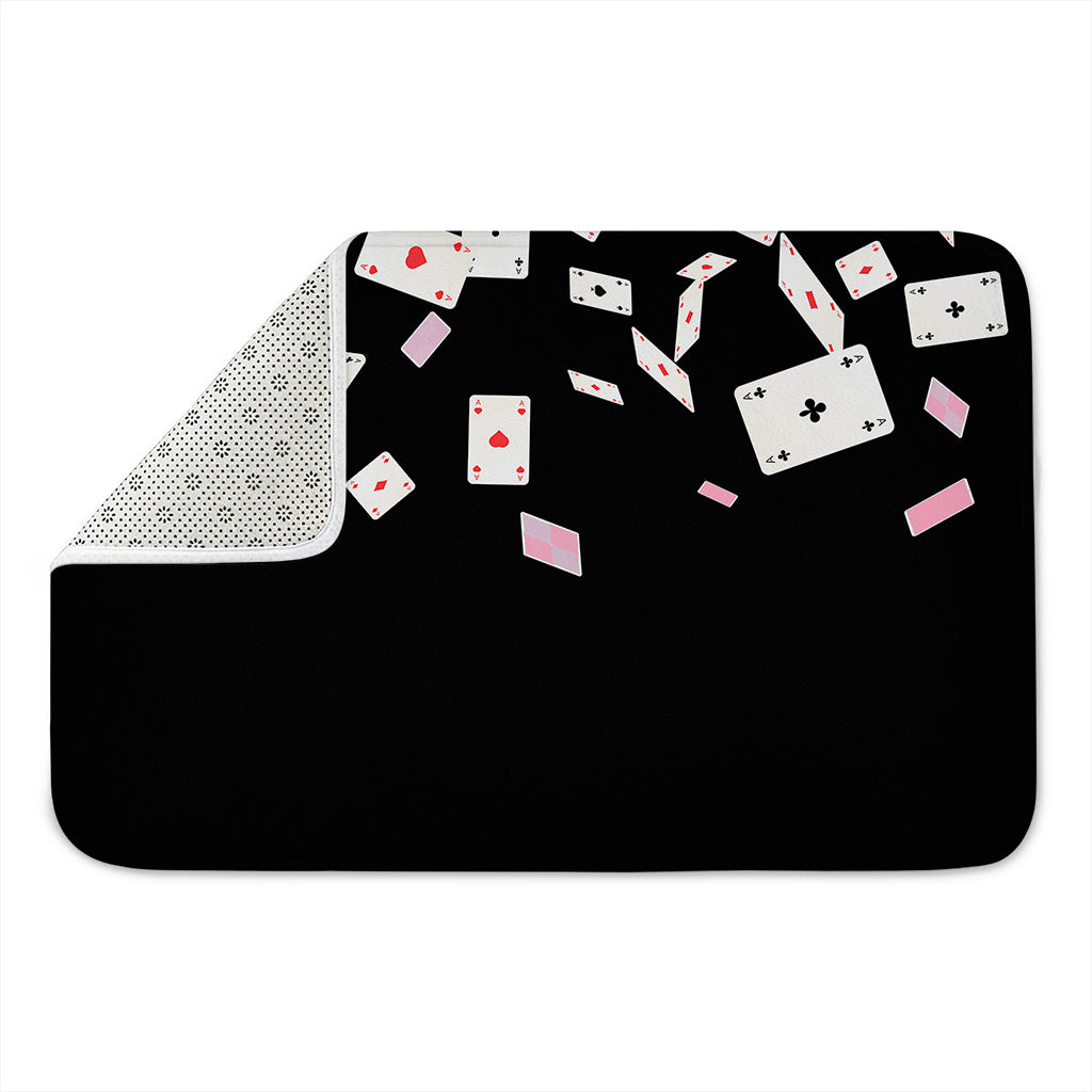 Falling Casino Card Print Indoor Door Mat