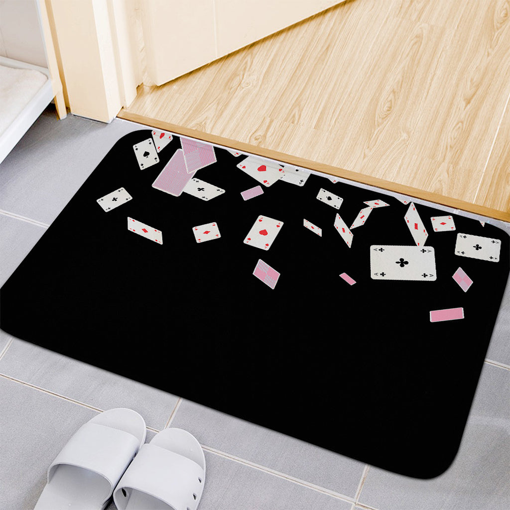 Falling Casino Card Print Indoor Door Mat