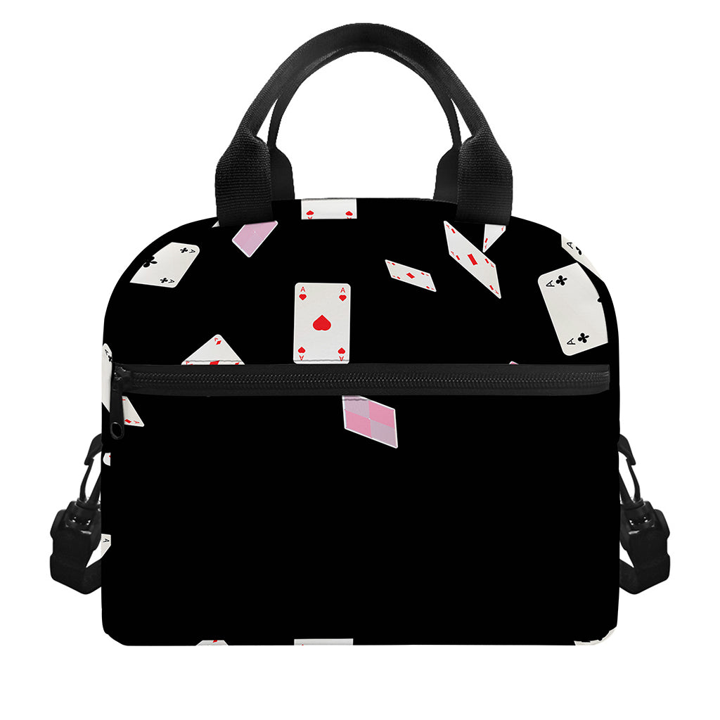 Falling Casino Card Print Insulated Lunch Bag