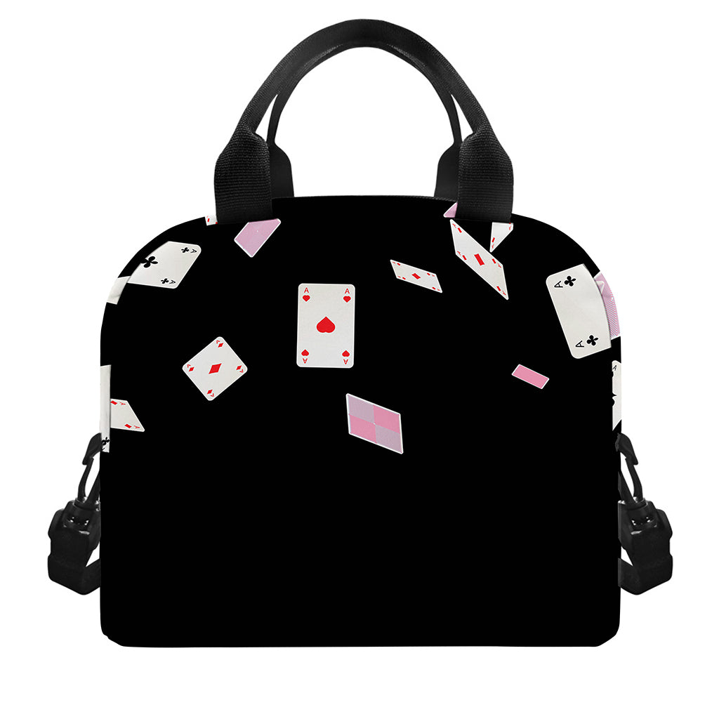 Falling Casino Card Print Insulated Lunch Bag