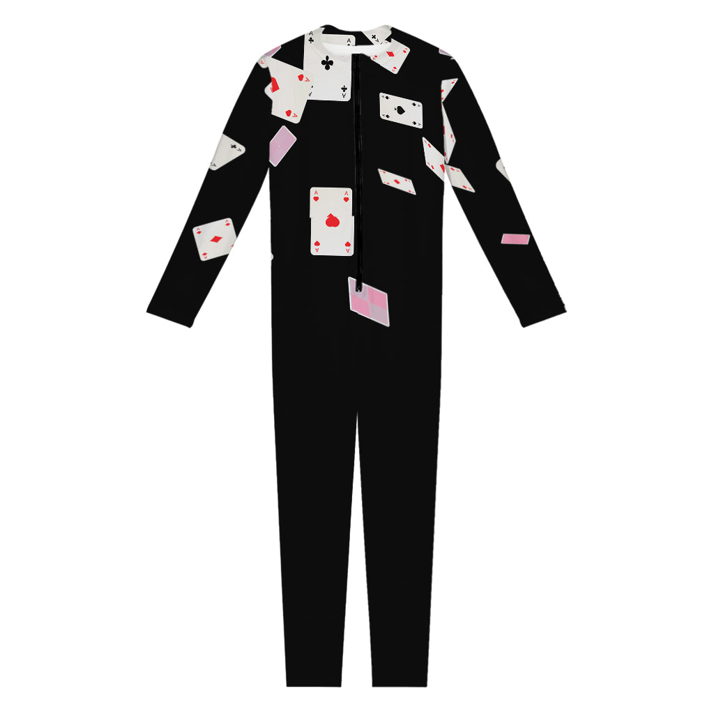 Falling Casino Card Print Jumpsuit