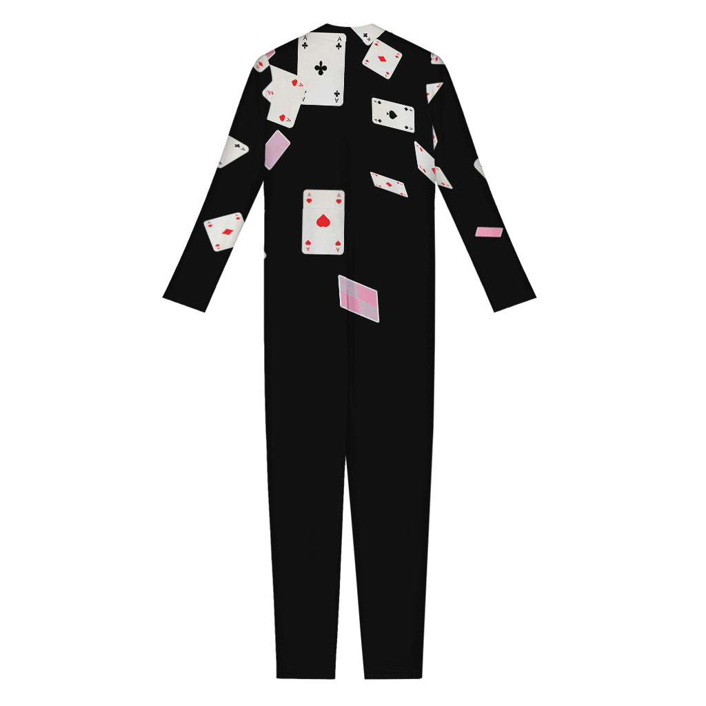 Falling Casino Card Print Jumpsuit