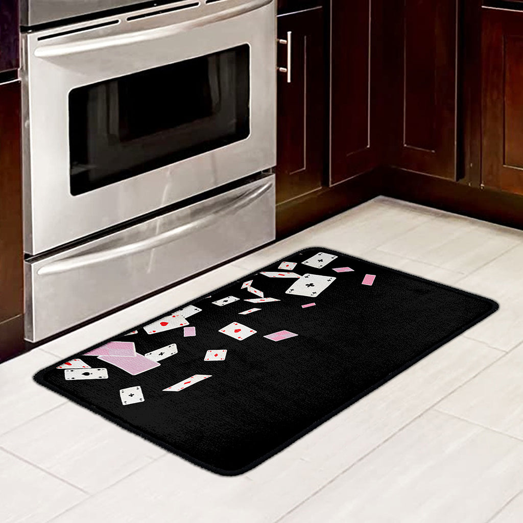 Falling Casino Card Print Kitchen Mat