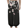 Falling Casino Card Print Lantern Pants