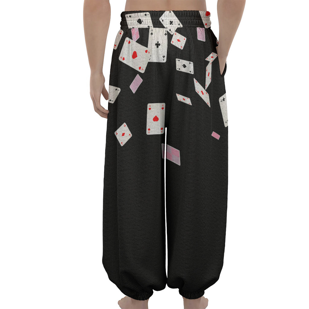 Falling Casino Card Print Lantern Pants