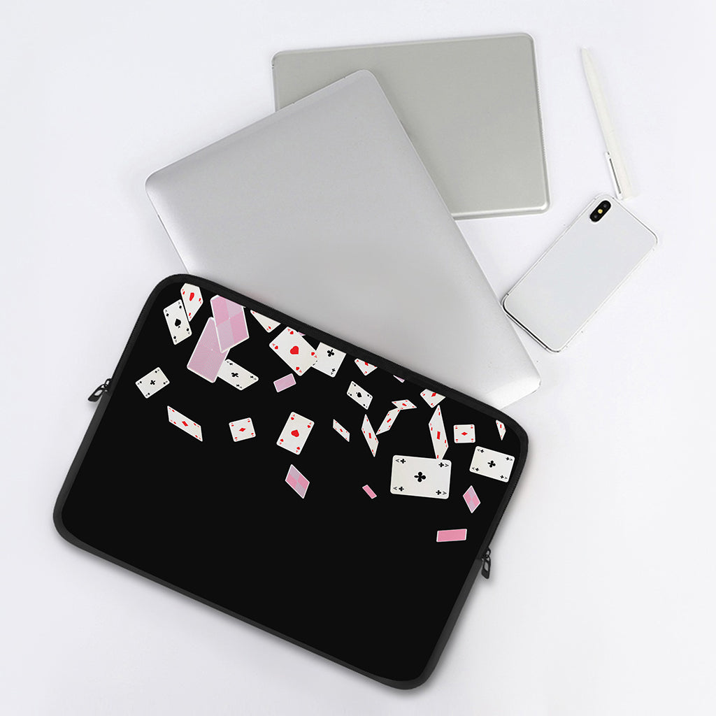 Falling Casino Card Print Laptop Sleeve