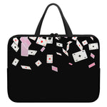 Falling Casino Card Print Laptop Sleeve With Handle