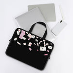 Falling Casino Card Print Laptop Sleeve With Handle