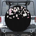 Falling Casino Card Print Leather Spare Tire Cover