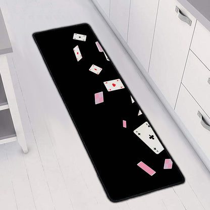 Falling Casino Card Print Long Kitchen Mat