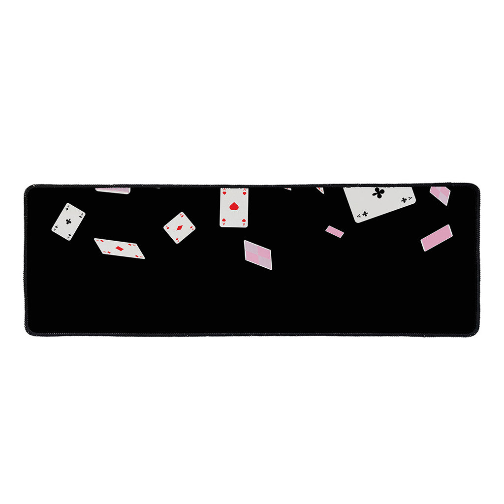 Falling Casino Card Print Long Kitchen Mat