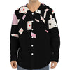 Falling Casino Card Print Long Sleeve Baseball Jersey