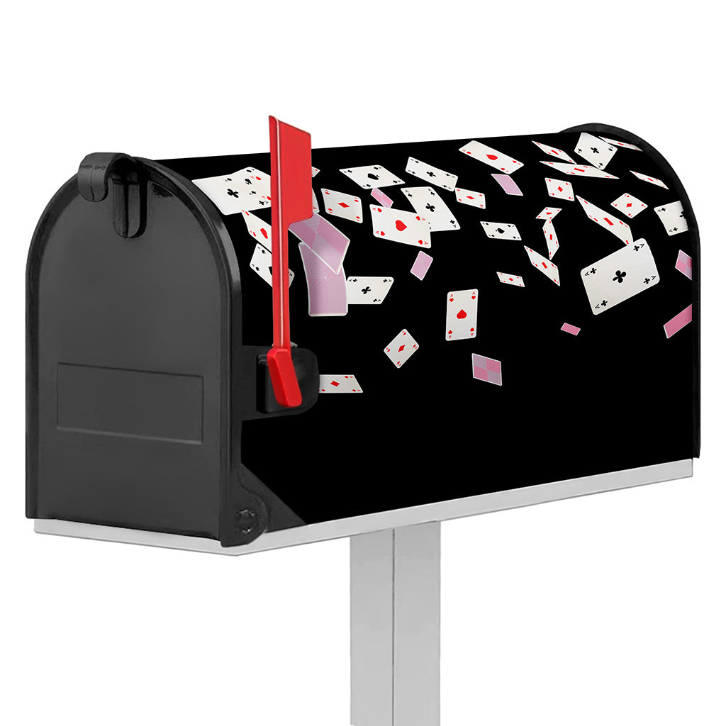 Falling Casino Card Print Mailbox Cover