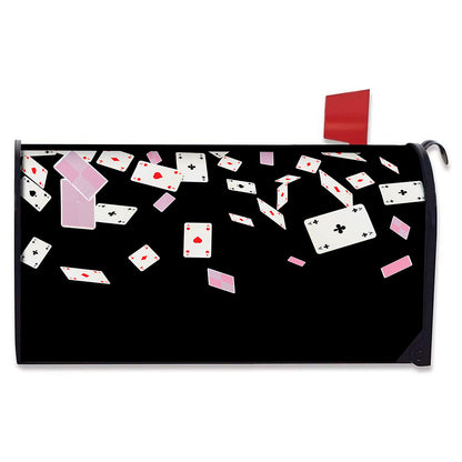 Falling Casino Card Print Mailbox Cover
