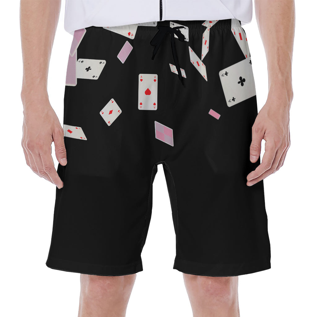 Falling Casino Card Print Men's Beach Shorts