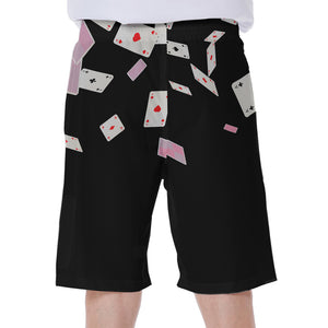 Falling Casino Card Print Men's Beach Shorts