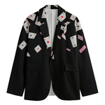 Falling Casino Card Print Men's Blazer