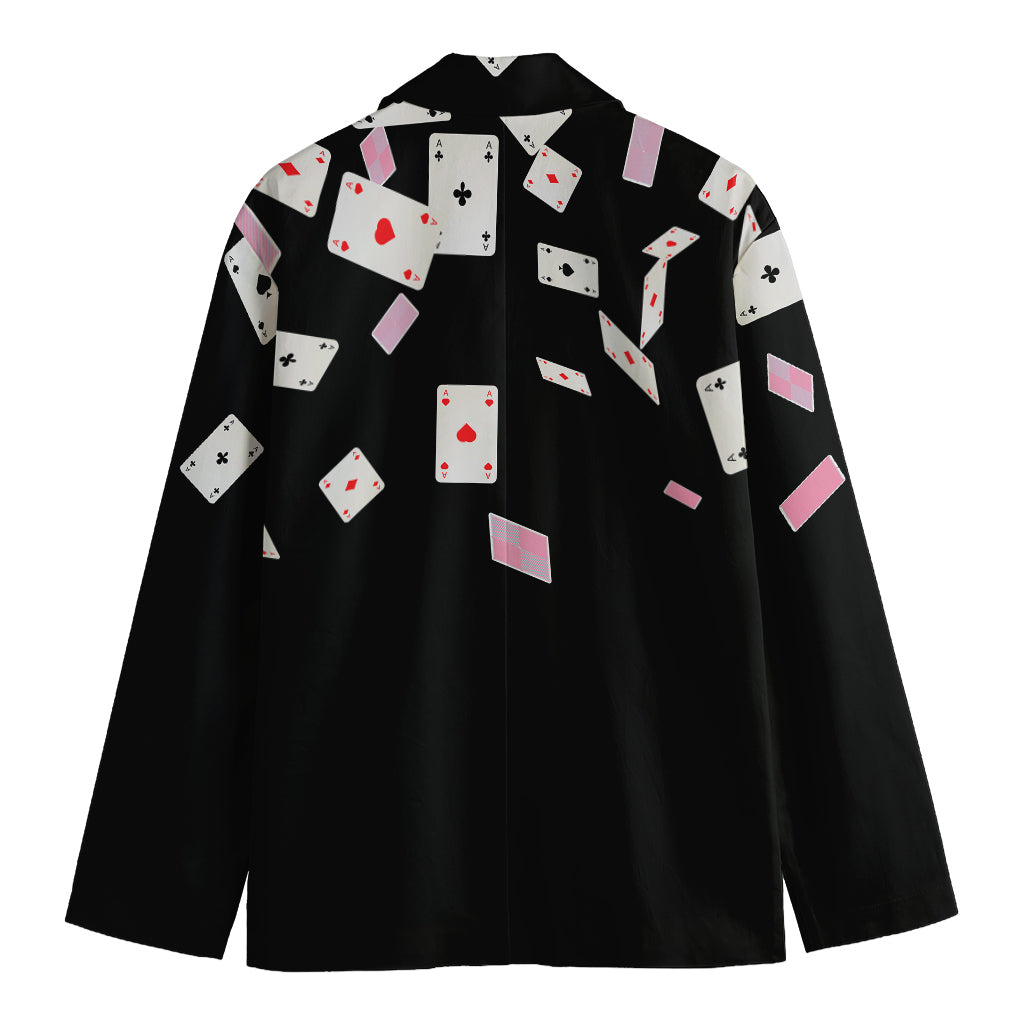 Falling Casino Card Print Men's Blazer