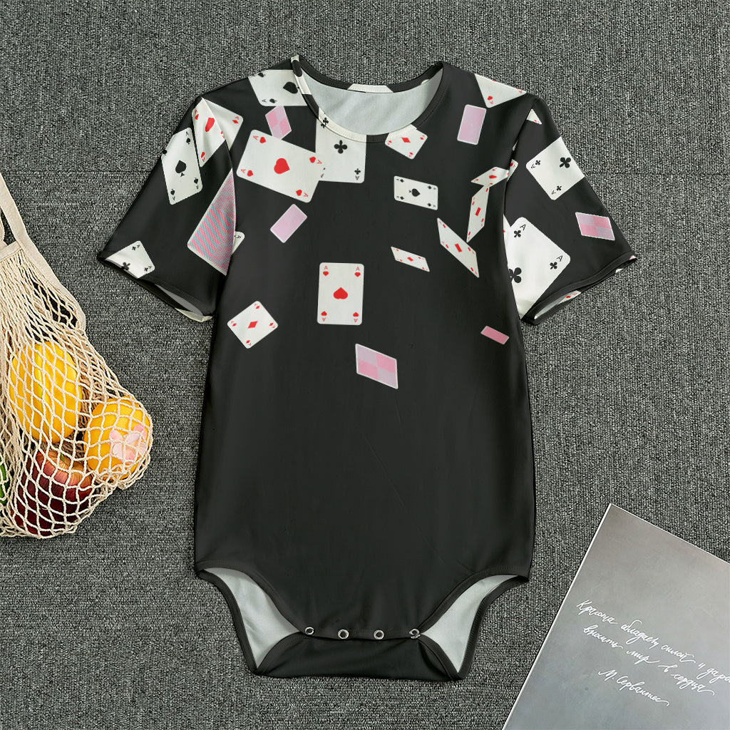 Falling Casino Card Print Men's Bodysuit