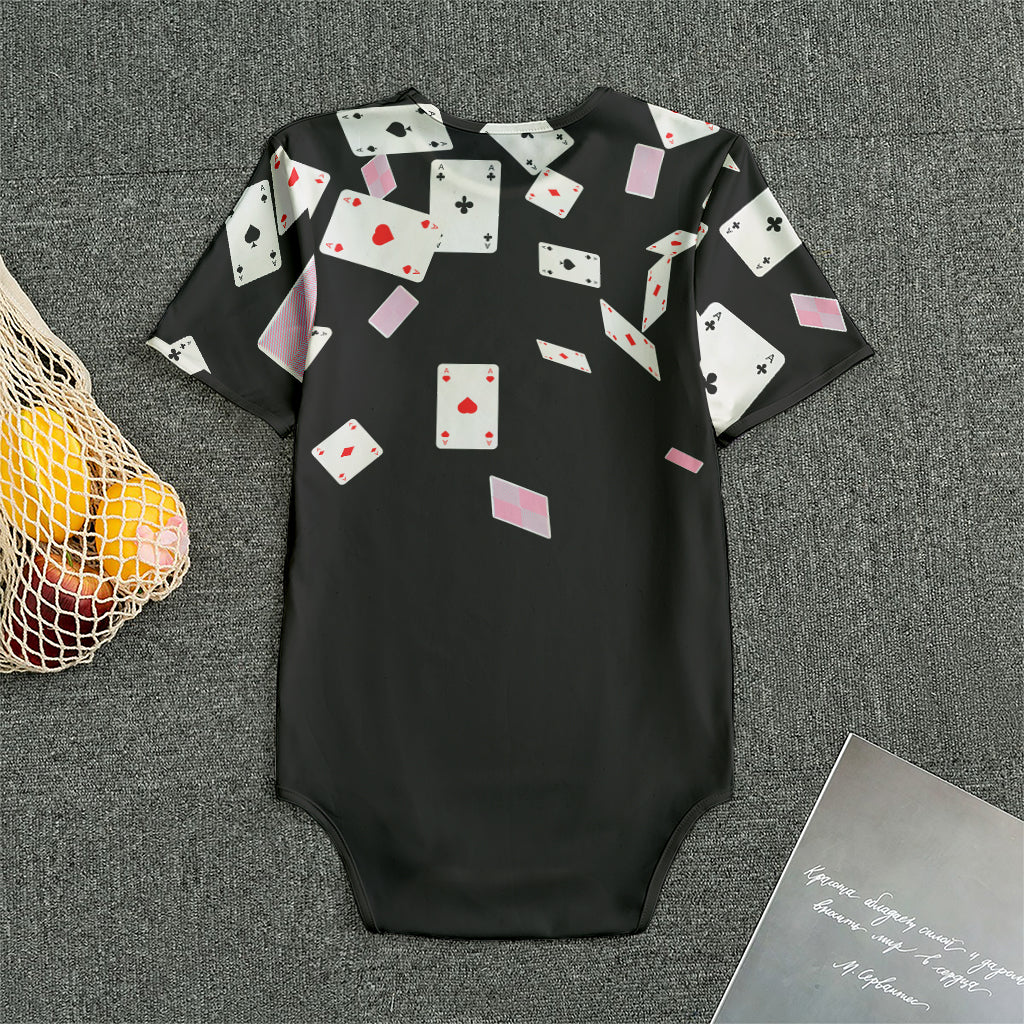 Falling Casino Card Print Men's Bodysuit
