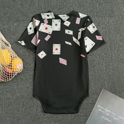 Falling Casino Card Print Men's Bodysuit
