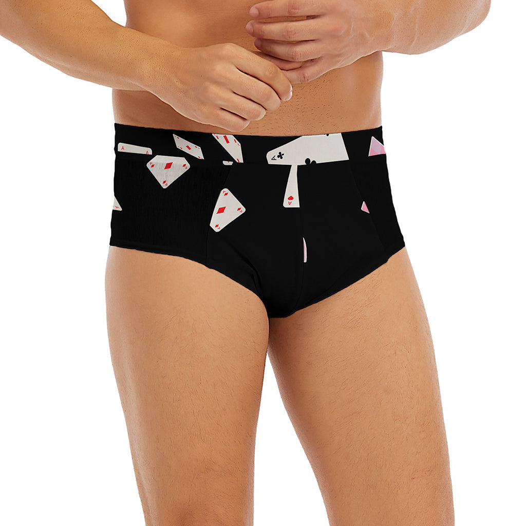 Falling Casino Card Print Men's Briefs