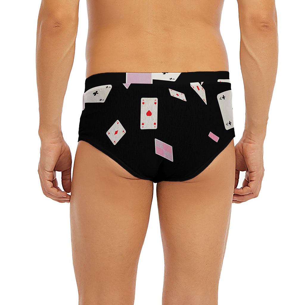 Falling Casino Card Print Men's Briefs
