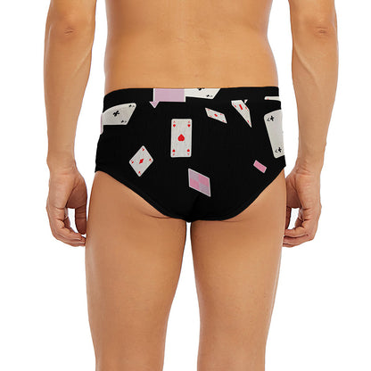 Falling Casino Card Print Men's Briefs