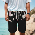 Falling Casino Card Print Men's Cargo Shorts