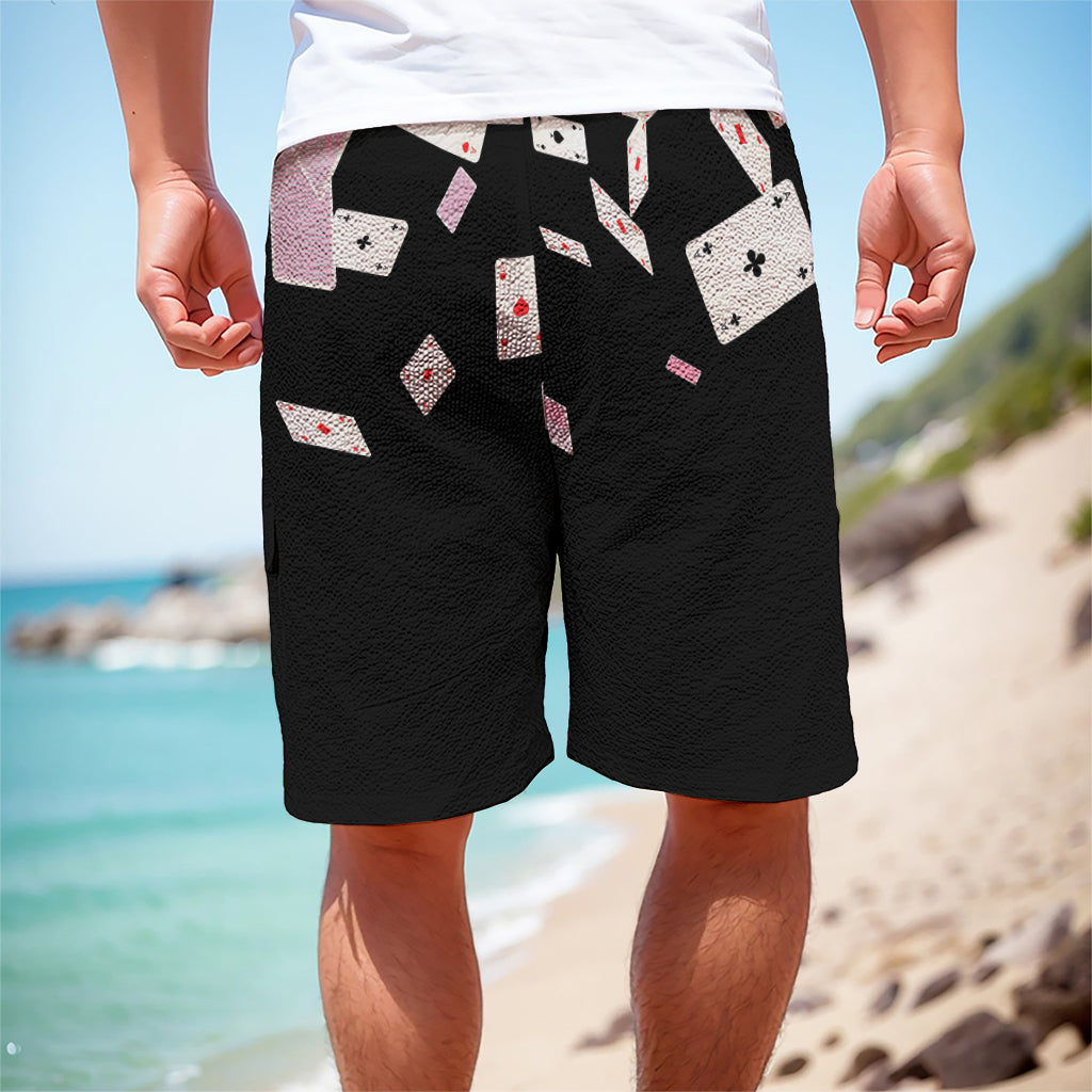 Falling Casino Card Print Men's Cargo Shorts