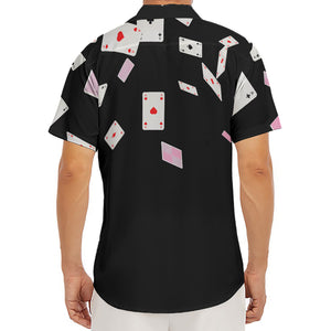 Falling Casino Card Print Men's Deep V-Neck Shirt