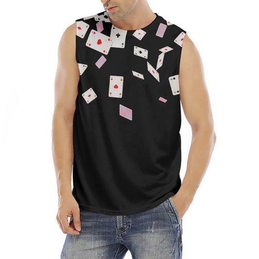 Falling Casino Card Print Men's Fitness Tank Top