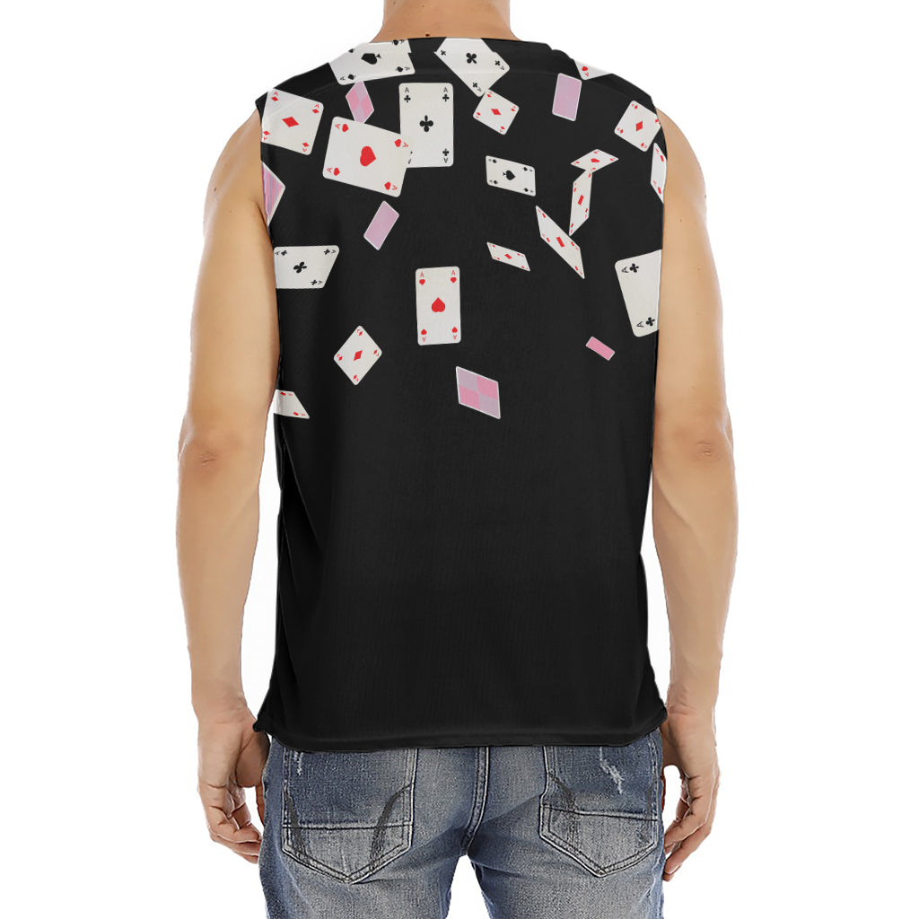 Falling Casino Card Print Men's Fitness Tank Top
