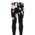Falling Casino Card Print Men's Leggings