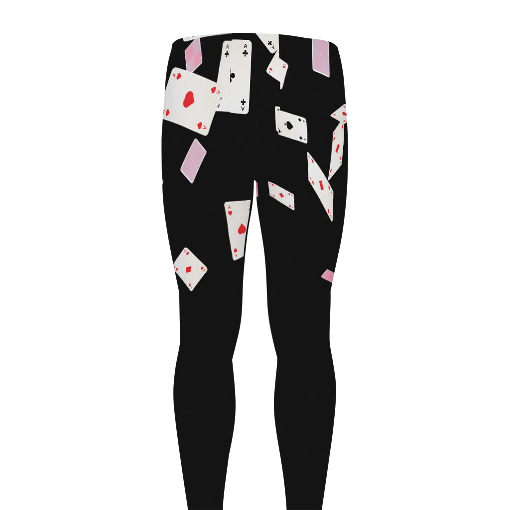 Falling Casino Card Print Men's leggings