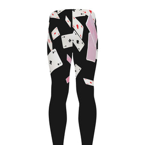 Falling Casino Card Print Men's leggings