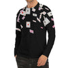 Falling Casino Card Print Men's Long Sleeve Rash Guard