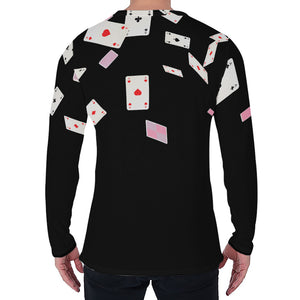 Falling Casino Card Print Men's Long Sleeve T-Shirt