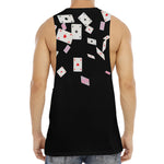 Falling Casino Card Print Men's Muscle Tank Top