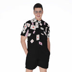 Falling Casino Card Print Men's Rompers